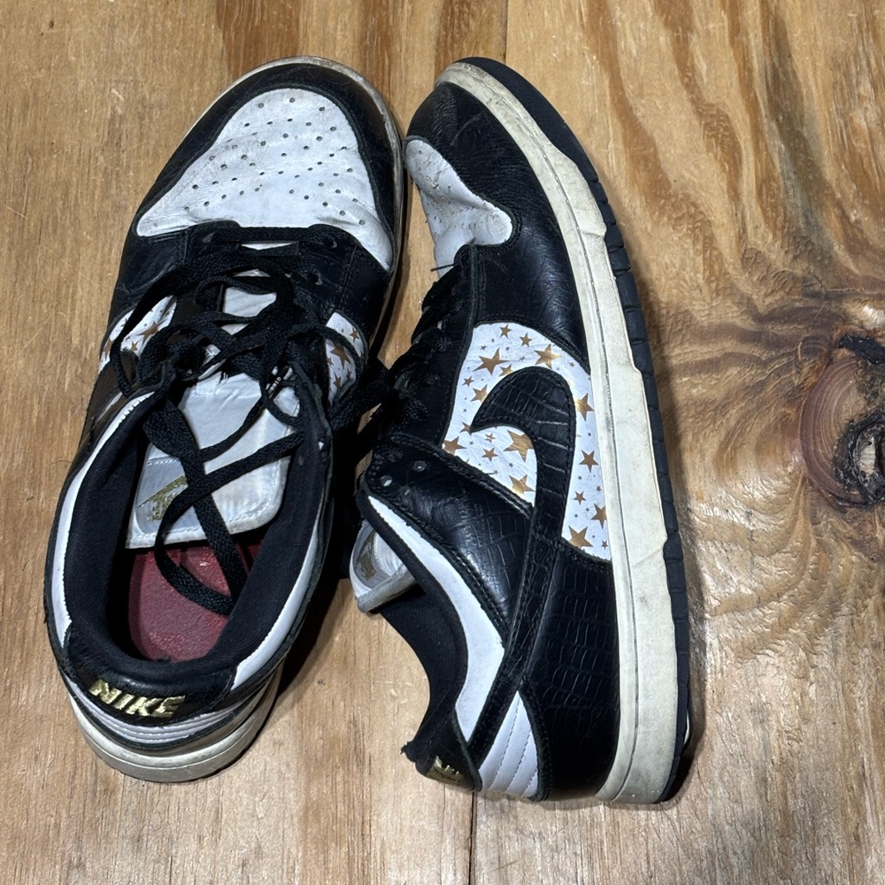 Supreme x Nike b&w metallic gold stars nike dunk low men 11